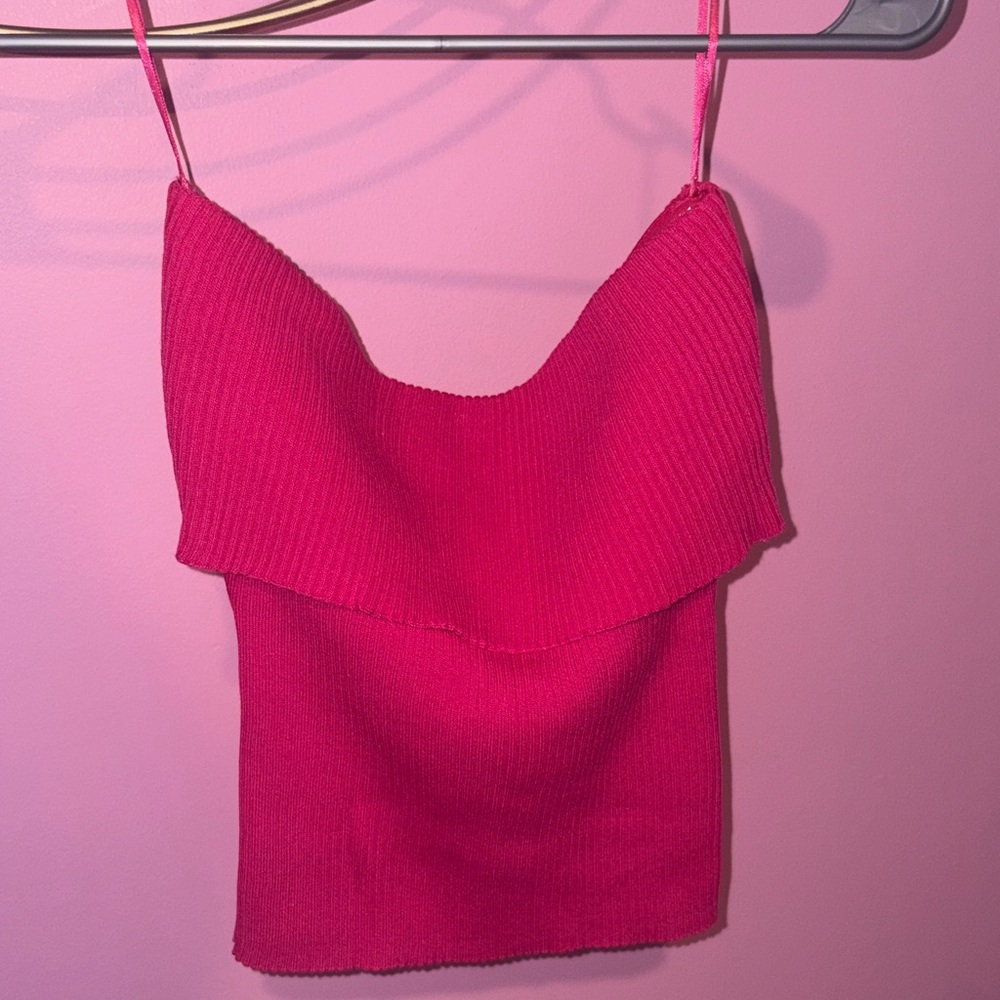 Love Tree Hot Pink Ribbed Camisole